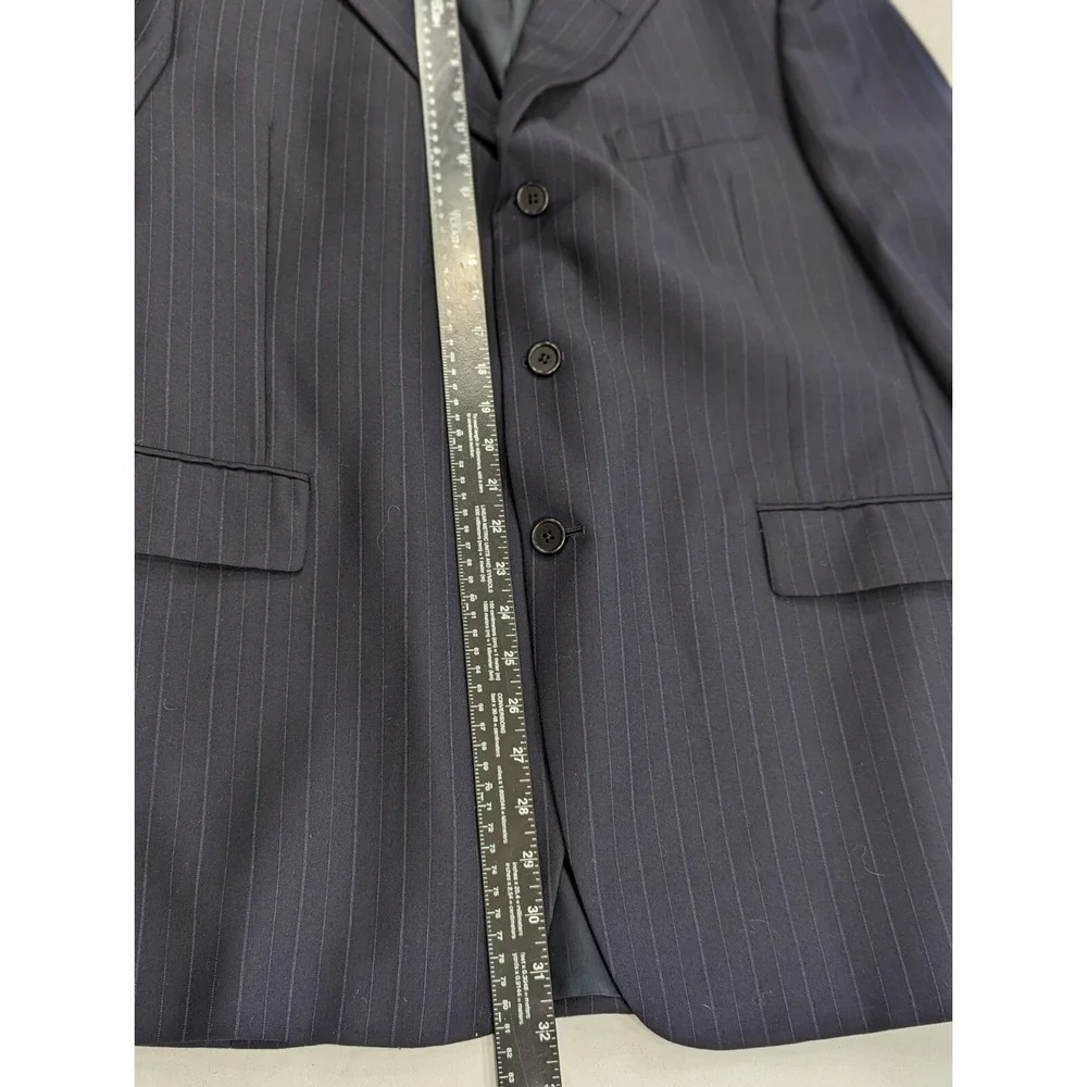 Daniel Cremieux Blazer Sport Coat Suit Jacket Loro Piana‎ 44R Navy Pin Striped